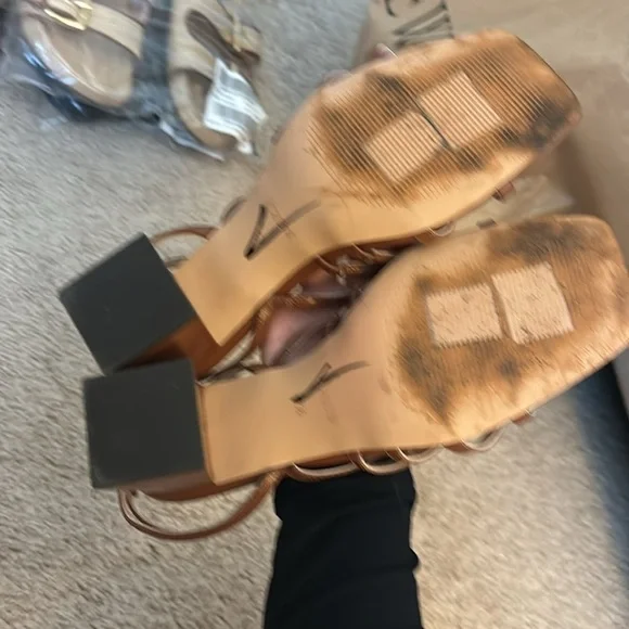 J Crew Layne strappy-sandal heels in leather CA047 - Picture 3 of 5